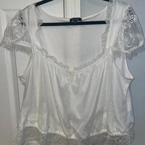 3XL White Lace Top